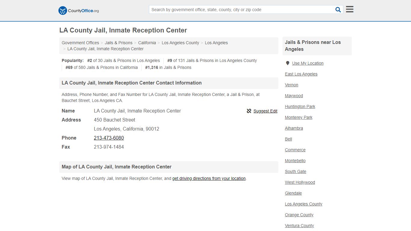 LA County Jail, Inmate Reception Center